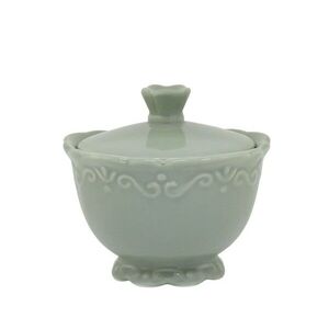 Zelená porcelánová cukřenka s krajkou Provence lace verte - Ø 10*9 cm / 190 ml 63016321 obraz