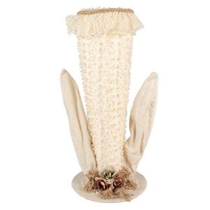 Béžová dekorace busta zaječí uši s kloboukem Fancy - 24*17*50 cm 65933 obraz