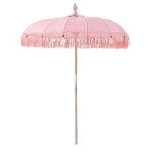 Růžový slunečník s dřevěnou tyčí a třásněmi Bobbi Pink - ∅ 200*260 cm 62551 obraz
