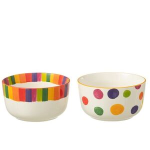 Set 2ks miska s barevnými pruhy a puntíky Polli Dot v krabičce - Ø 14*6 cm 44025 obraz