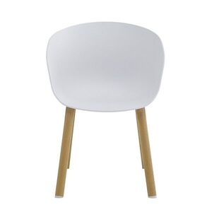 Bílá plastová jídelní židle s nohami v designu dřeva Tiopi - 54*51*82 cm 50895W obraz