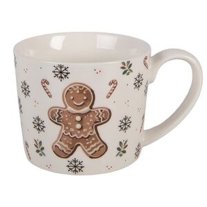 Bílý porcelánový hrnek s perníčkem Gingerbread Magic - 12*8*7 cm / 275 ml CGMMU obraz