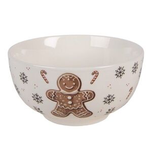 Bílá porcelánová miska s perníčkem Gingerbread Magic - Ø 14*7 cm / 500 ml CGMBO obraz