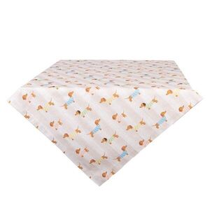 Béžový bavlněný ubrus s jezevčíky Puppy Pullover - 100*100 cm PAP01 obraz
