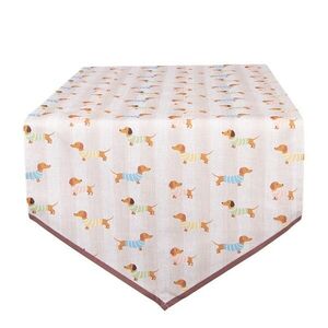 Béžový bavlněný běhoun s jezevčíky Puppy Pullover - 50*160 cm PAP65 obraz