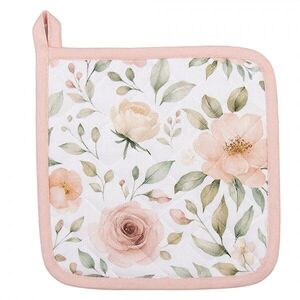 Bílá bavlněná chňapka - podložka s růžemi Soft Romantic Blush - 20*20 cm SRB45 obraz