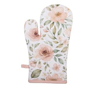 Bílá bavlněná chňapka - rukavice s růžemi Soft Romantic Blush - 18*30 cm SRB44 obraz
