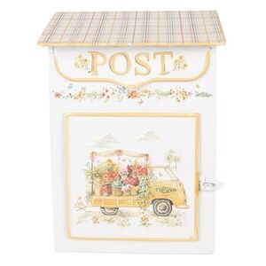 Bílá kovová poštovní schránka The Flower Truck - 23*12*32 cm 6Y5998 obraz