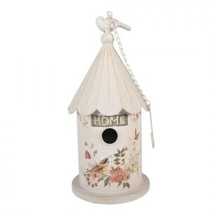 Béžová dekorace ptačí budka s ptáčky Home - Ø 19*40 cm 6Y5996 obraz