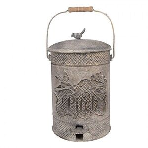 Šedý antik kovový odpadkový koš s pedálem Pitch - 24*24*31 cm 6Y5993 obraz