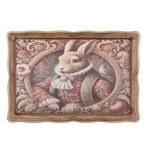 Podnos tác s králíkem Victorian Gentleman Rabbit - 31*22*2 cm NE87 obraz