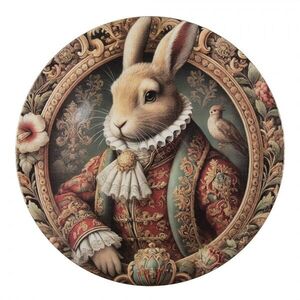 Servírovací umělý talíř Victorian Gentleman Rabbit L - Ø 40*1 cm NE85L obraz