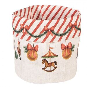 Vánoční bavlněný košík na pečivo Christmas Carousel Dream - Ø 15*16 cm CCD50 obraz