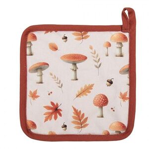 Béžová chňapka podložka s listy a muchomůrkami Autumn Leaves - 18*30 cm AUL45 obraz