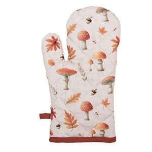 Béžová chňapka rukavice s listy a muchomůrkami Autumn Leaves - 18*30 cm AUL44 obraz