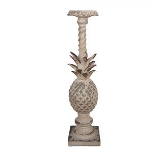 Béžový antik vysoký svícen s ananasovým dekorem - 13*13*50 cm 6MG0161 obraz