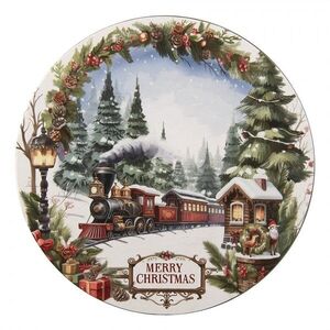 Vánoční servírovací talíř Merry Christmas Train - Ø 33*1 cm 66759 obraz