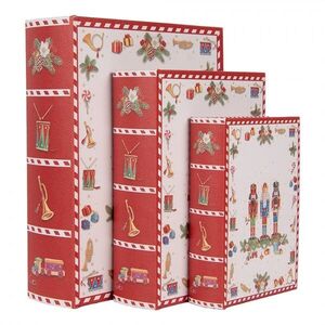 Set 3ks úložný box ve tvaru knihy Louskáček - 27*22*7 / 22*17*6 / 17*12*4 cm 66775 obraz