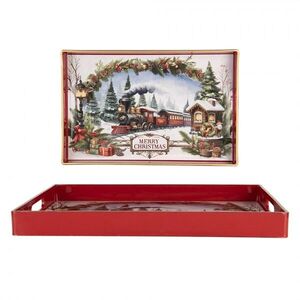 Vánoční servírovací podnos Merry Christmas Train - 41*26*4 cm 66780 obraz