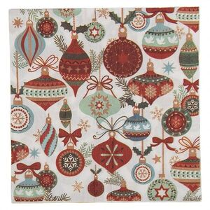 Vánoční papírové ubrousky s vánočními baňkami - 33*33 cm (20ks) 73135 obraz