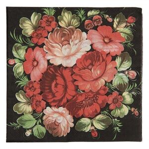 Papírové ubrousky s kyticí růží na černém pozadí - 33*33 cm (20ks) 73121 obraz
