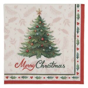 Vánoční papírové ubrousky se stromkem Merry Christmas - 33*33 cm (20ks) 73148 obraz