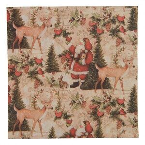 Béžové papírové ubrousky Santa Claus - 33*33 cm (20ks) 73134 obraz