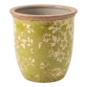 Zelený keramický obal na květináč Rustic Wild Herb S - Ø 13*13 cm 6CE2446S obraz
