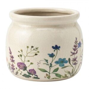 Keramický obal na květináč s lučními květy Rustic Flora S - Ø 12*10 cm 6CE2439S obraz