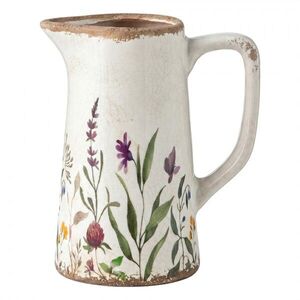 Dekorativní keramický džbán s lučními květy Rustic Flora M - 16*11*20 cm 6CE2438M obraz