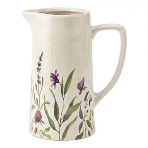 Dekorativní keramický džbán s lučními květy Rustic Flora L - 21*14*26 cm 6CE2438L obraz