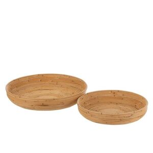 2ks přírodní ratanový podnos Rattan Boom - Ø 50*10 / Ø 40*8 cm 20772 obraz