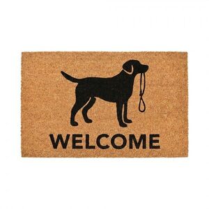 Hnědá kokosová rohožka s pejskem Welcome - 75*45*1 cm MC306 obraz