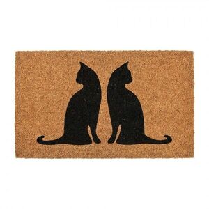 Hnědá kokosová rohožka s kočkami Cat - 75*45*1 cm MC304 obraz