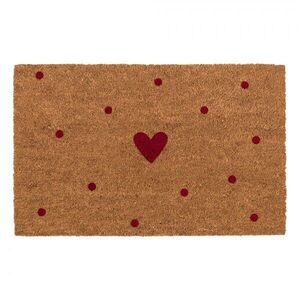Hnědá kokosová rohožka se srdíčky Heart - 75*45*1 cm MC300 obraz