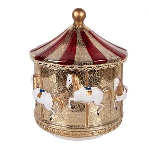 Zlatá svítící dekorace Christmas Carousel LED - Ø 15*17 cm / 3*AA 6GL5477 obraz