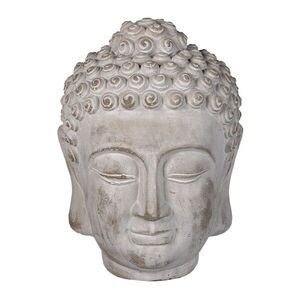 Dekorace šedá hlava Buddhy L antik - 17*17*24 cm 6TE0360L_antik obraz