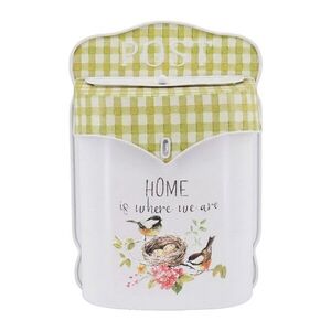 Bílá antik poštovní schránka s ptáčky Home - 24*10*35 cm 6Y6041 obraz