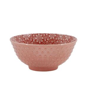 Korálová porcelánová miska s květy uvnitř Arés - Ø 16*7, 5 cm / 650 ml 61089305 obraz