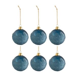 Sada 6 ks modrých vánočních ozdob Sugar Blue - Ø 8 cm 17423 obraz