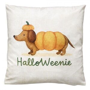 Polštář jezevčík v dýňovém kostýmu HalloWeenie - 45*45*4 cm KG023.223 obraz