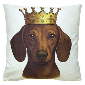 Dekorační polštář Jezevčík s korunkou - 45*45*4 cm KG023.196 obraz