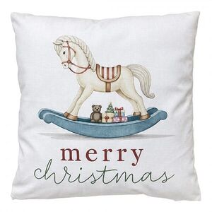 Dekorační polštář houpací koník Merry Christmas - 45*45*4 cm KG023.228 obraz