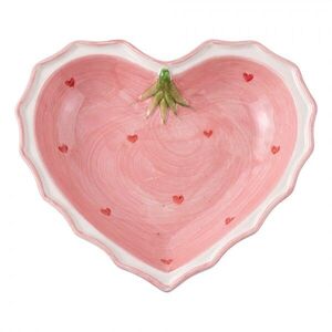 Růžová keramická miska ve tvaru srdce Sweet Hearts L - 20*20*4 cm 6CEBO0267L obraz