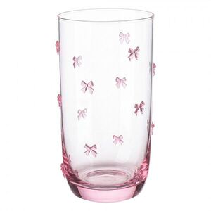 Sklenice na vodu s romantickým motivem mašliček - Ø 7*15 cm / 350 ml 6GL5522 obraz