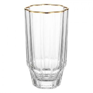 Elegantní sklenice na vodu se zlatým okrajem - Ø 7*13 cm / 300 ml 6GL5537 obraz