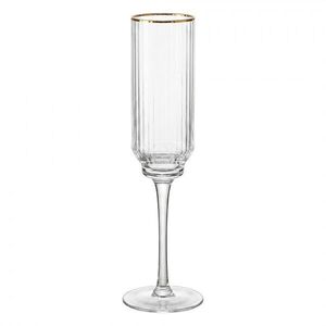 Elegantní sklenice na šampaňské se zlatým okrajem - Ø 5*25 cm / 150 ml 6GL5528 obraz