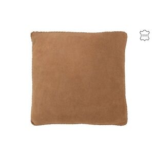 Stylový hnědý kožený polštář - 45*7*45cm 36625 obraz