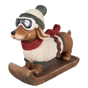 Dekorace jezevčík v lyžařském obleku Dachshund - 51*17*37 cm 5MG0117 obraz