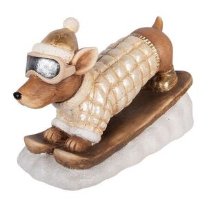 Dekorace jezevčík v lyžařském obleku Dachshund - 50*23*29 cm 5MG0116 obraz